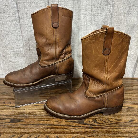Vintage Red Wing Pecos 1178 Pull-On Work Boots Men’s 8D Brown Leather USA Made - Picture 2 of 8